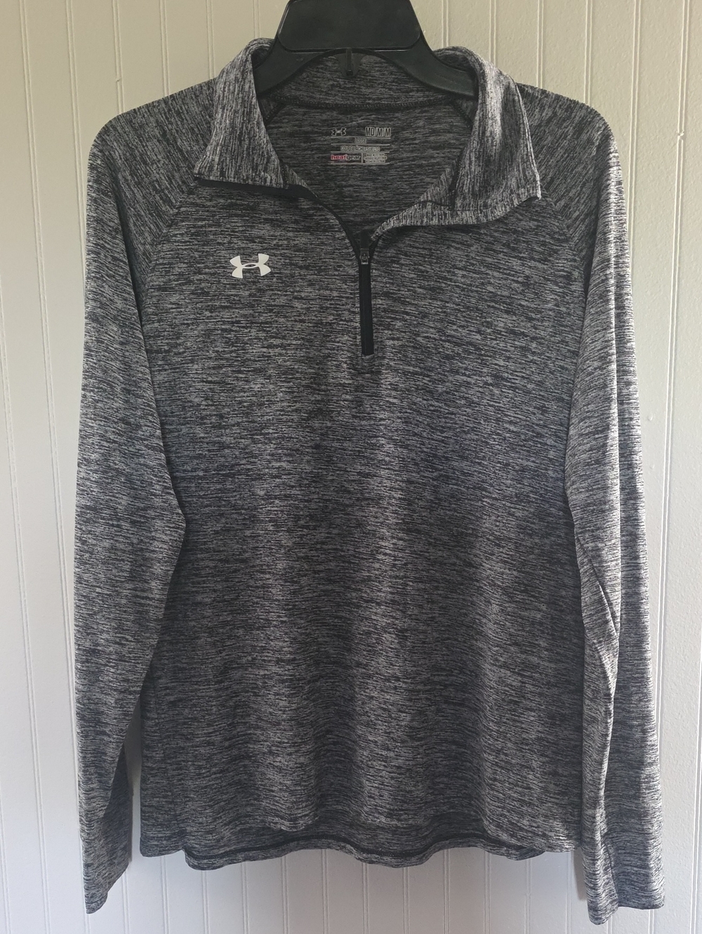 Under Armour Heathered Black/Gray Quarter-Zip Pullover